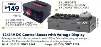 Jaycar Electronics 12/24V DC Control Boxes with Voltage Display offer