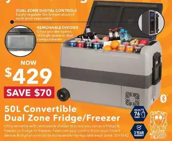 Jaycar Electronics 50L Convertible Dual Zone Fridge/Freezer offer