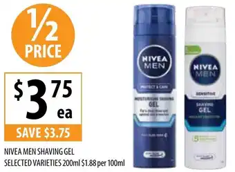 Supabarn NIVEA MEN SHAVING GEL 200ml offer