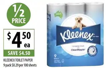 Supabarn KLEENEX TOILET PAPER 9 pack offer