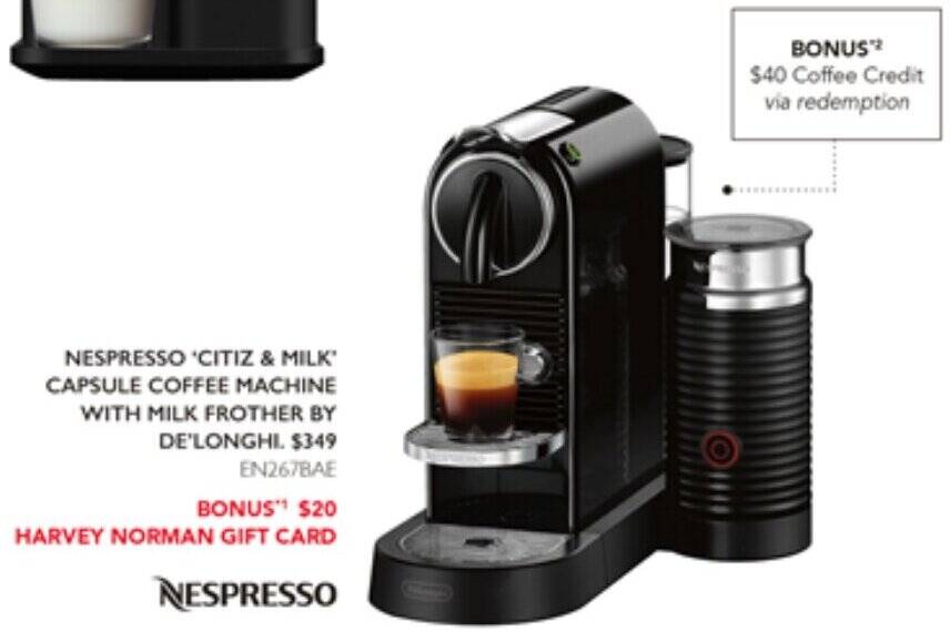 NESPRESSO 'CITIZ & MILK' CAPSULE COFFEE MACHINE WITH MILK FROTHER BY DE