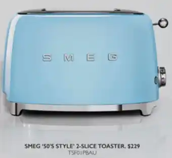 Harvey Norman SMEG '50'S STYLE' 2-SLICE TOASTER offer