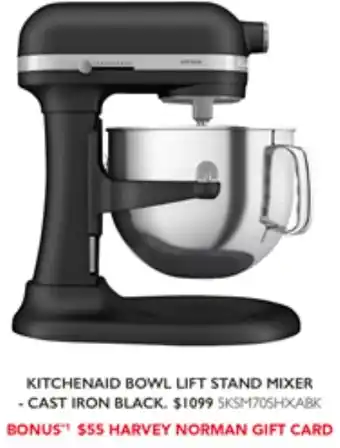 Harvey Norman KITCHENAID BOWL LIFT STAND MIXER - CAST IRON BLACK offer