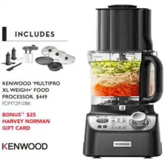 Harvey Norman KENWOOD 'MULTIPRO XL WEIGH+ FOOD PROCESSOR offer