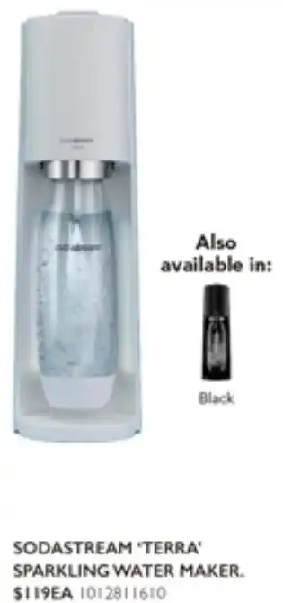 Harvey Norman SODASTREAM "TERRA' SPARKLING WATER MAKER offer