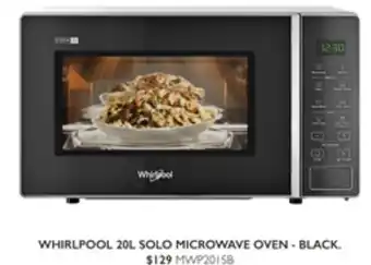 Harvey Norman WHIRLPOOL 20L SOLO MICROWAVE OVEN - BLACK offer