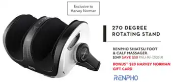 Harvey Norman RENPHO SHIATSU FOOT & CALF MASSAGER offer