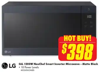 The Good Guys LG 56L 1200W NeoChef Smart Inverter Microwave - Matte Black offer