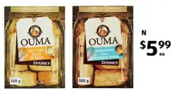 ALDI Ouma Buttermilk or Condensed Milk Rusks 500g offer