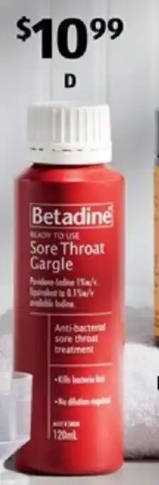 ALDI Betadine Throat Gargle 120ml offer