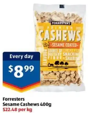 ALDI Forresters Sesame Cashews 400g offer