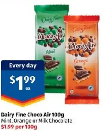 ALDI Dairy Fine Choco Air 100g offer