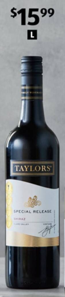 Taylors Special Release Shiraz 2022 750ml offer at ALDI