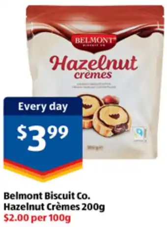 ALDI Belmont Biscuit Co. Hazelnut Crèmes 200g offer