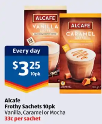 ALDI Alcafe Frothy Sachets 10pk offer