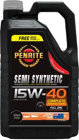 Autopro Penrite Semi Synthetic 15W40 5L offer