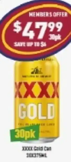 Liquor Legends XXXX Gold Can offer