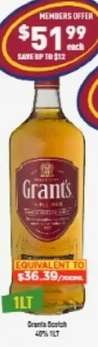 Liquor Legends Grant's Scotch offer