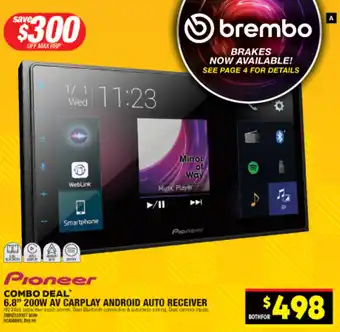 Autopro COMBO DEAL' 6.8" 200W AV CARPLAY ANDROID AUTO RECEIVER offer