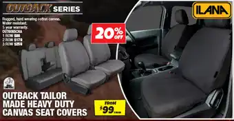 Autobarn OUTBACK TAILOR MADE HEAVY DUTY CANVAS SEAT COVERS offer