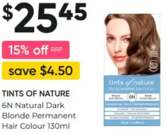 Healthy Life 6N Natural Dark Blonde Permanent Hair Colour 130ml offer