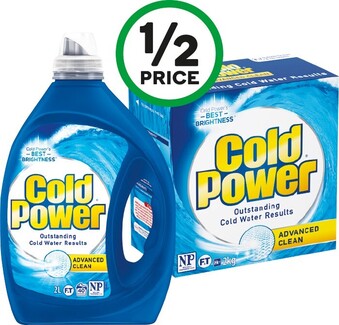 Woolworths Cold Power Advanced Clean Laundry Liquid 1.8-2 Litre or Powder 1.8-2 kg offer