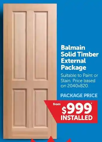 Doors Plus Balmain Solid Timber External Package offer