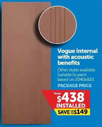 Doors Plus Vogue Internal with acoustic benefits offer