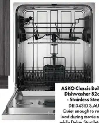 The Good Guys ASKO Classic Built In Dishwasher 82cm - Stainless Steel offer