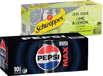 IGA Pepsi, Solo, Schweppes 10x375mL or Bubly 8x375mL Selected Varieties offer