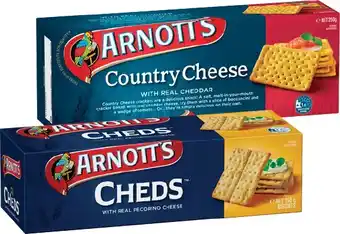 IGA Arnott's Country Cheese, Ched or Sesame Wheat Crackers 250g offer