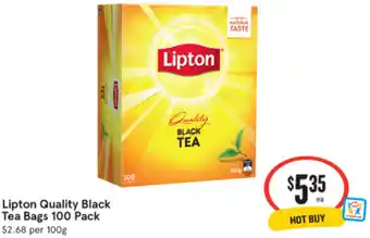 IGA Lipton Quality Black Tea Bags 100 Pack offer