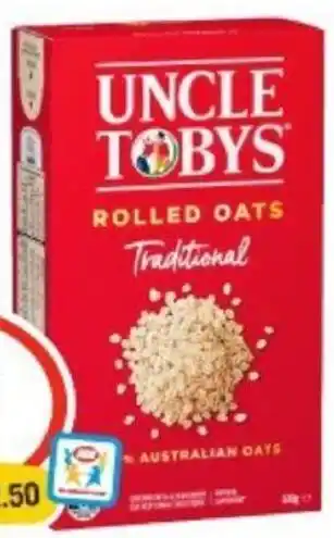 IGA Uncle Tobys Traditional or Quick Oats 500g offer