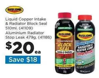Repco Liquid Copper Intake & Radiator Block Seal 510ml & Aluminum Radiator Stop Leak 479g offer