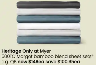 Myer 500TC Margot bamboo blend sheet sets# e.g. QB offer