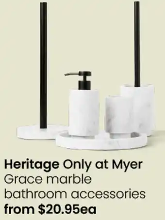 Myer Grace marble bathroom accessories offer