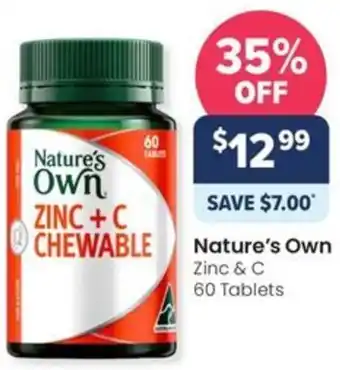 Advantage Pharmacy Nature's Own Zinc & C 60 Tablets offer