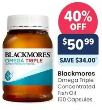 Advantage Pharmacy Blackmores Omega Triple Concentrated Fish Oil 150 Capsules offer