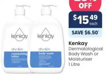 Advantage Pharmacy Kenkay Dermatological Body Wash or Moisturiser 1 Litre offer