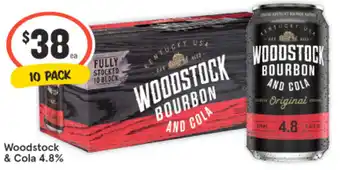 IGA Liquor Woodstock & Cola 4.8% 10 PACK offer