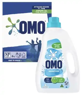 Coles Omo Laundry Liquid 2 Litre or Powder 2kg offer