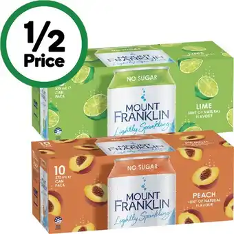 Woolworths Mount Franklin Lightly Sparkling Varieties 10 x 375ml offer