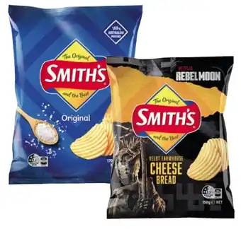 Coles Smith's Crinkle Cut Potato Chips 150g-170g offer