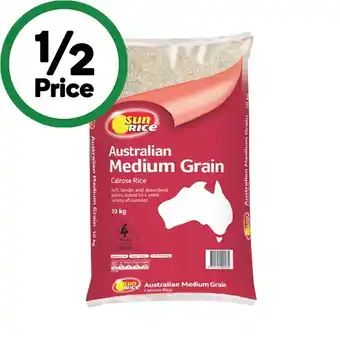 Woolworths SunRice White Medium Grain Rice 10 kg offer