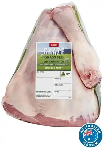 Coles Coles GRAZE Lamb Half Leg Roast offer