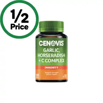 Woolworths Cenovis Garlic, Horseradish & C Complex Capsules Pk 120 offer