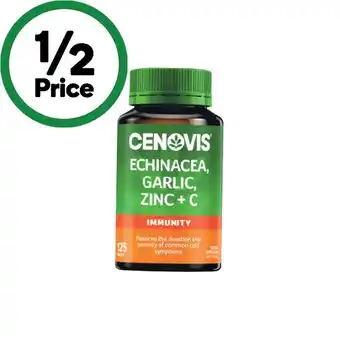 Woolworths Cenovis Echinacea, Garlic, Zinc + C Tablets Pk 125 offer