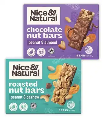 Coles Nice & Natural Nut Bars 180g-192g offer