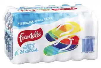 Coles Frantelle Spring Water 24x600mL offer