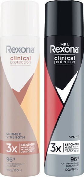 Woolworths Rexona Clinical Antiperspirant Deodorant 180ml offer